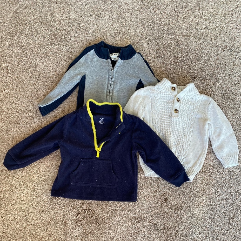 Multiple Sweaters Navy, Gray, and White Kids